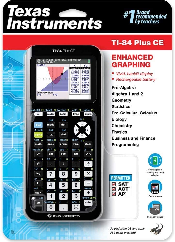 Texas Instruments TI-84 Plus CE Color Graphing Calculator Black for sale online