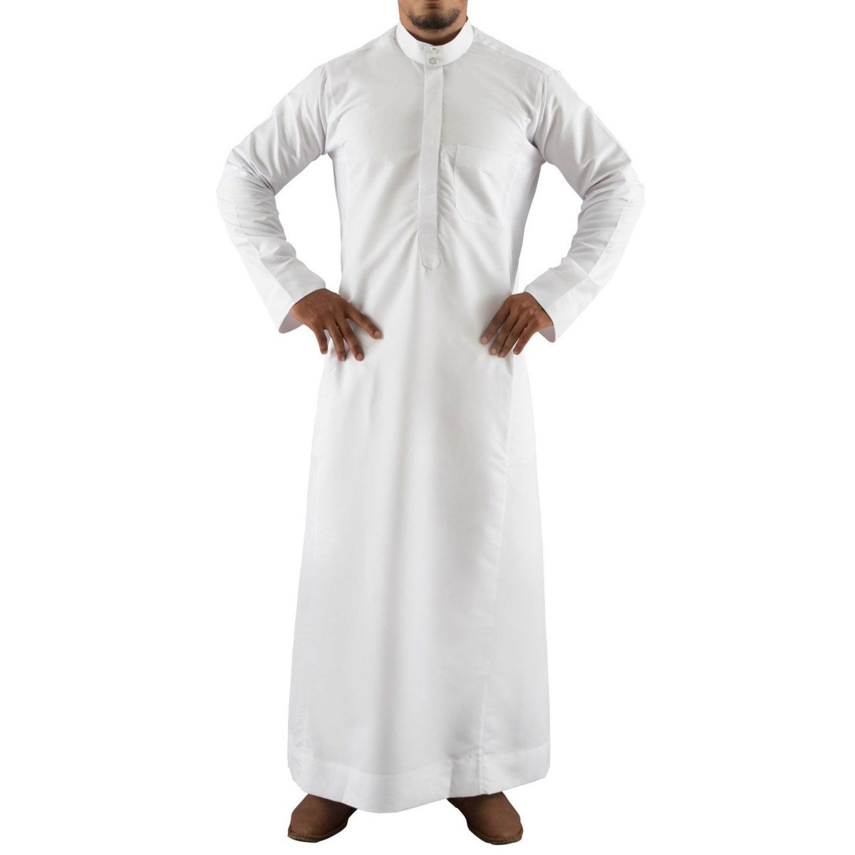 Mashroo White Al-Lulu (2.0) - Men's Thobe - tabal.ng : tabal.ng