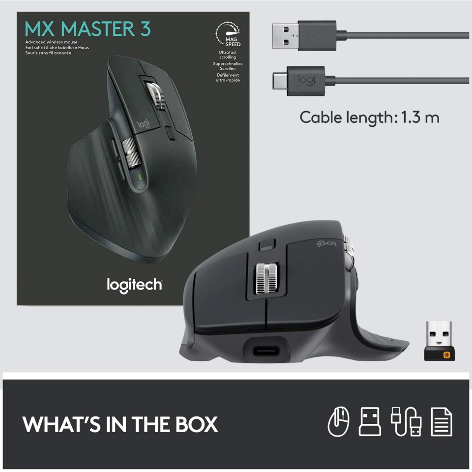 logitech mx master 2s wireless mouse with cross-computer control for mac and windows light grey