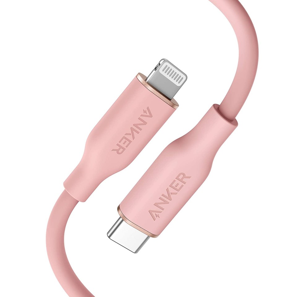 Anker PowerLine III Flow USB-C To Lightning Cable 3ft – Coral Pink ...